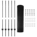 vidaXL Európai kerítés oszloppal 10 x 1 m PVC-bevonatos acél Szürke