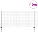 vidaXL Európai kerítés oszloppal 10 x 1 m PVC-bevonatos acél Szürke