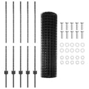 vidaXL Európai kerítés oszloppal 10 x 1,2 m PVC-bevonatos acél Szürke