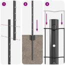 vidaXL Európai kerítés oszloppal 10 x 1 m PVC-bevonatos acél Szürke