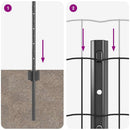 vidaXL Kerítés és Oszlop Szürke 0,4 x 10 m Acél