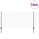 vidaXL Kerítés és Oszlop Szürke 1 x 10 m Acél