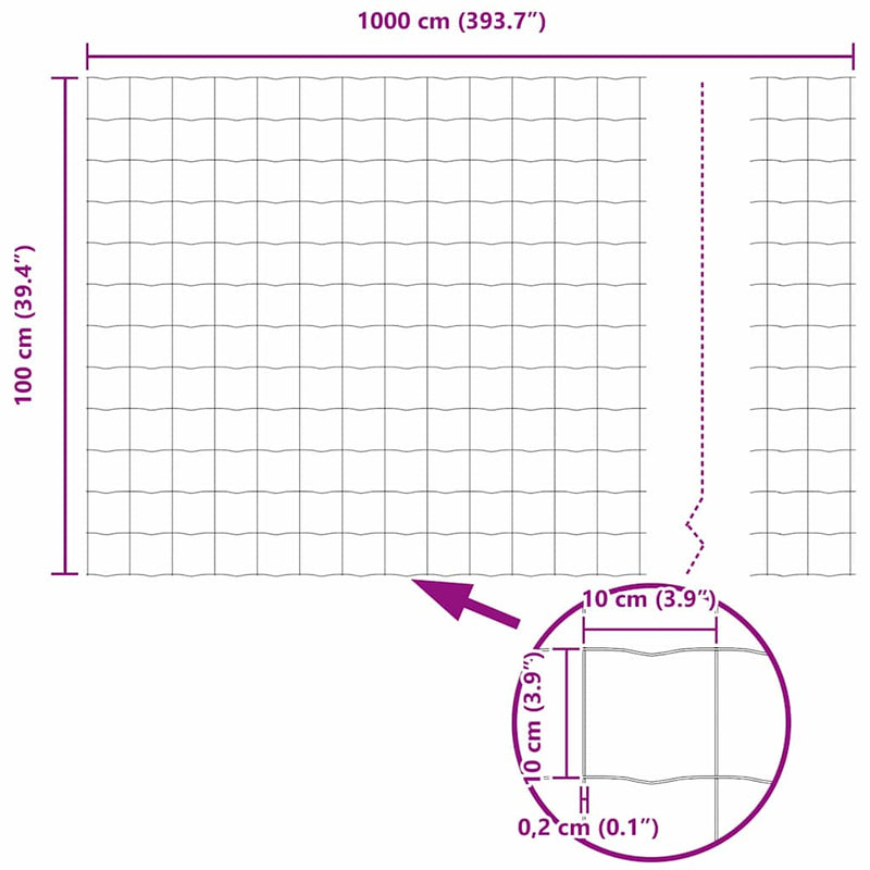 vidaXL Kerítés és Oszlop Szürke 1 x 10 m Acél