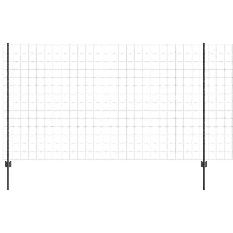 vidaXL Kerítés és Oszlop Szürke 1,4 x 10 m Acél