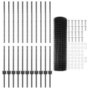 vidaXL Kerítés és Oszlop Szürke 1,2 x 25 m Acél