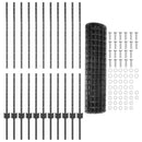 vidaXL Európai kerítés oszloppal 25 x 1,2 m PVC-bevonatos acél Szürke