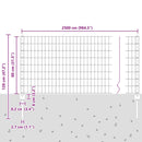 vidaXL Kerítés és Oszlop Szürke 0,8 x 25 m Acél