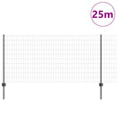 vidaXL Kültéri euro kerítés oszloppal 25 x 1 m PVC-bevonatos acél Háló