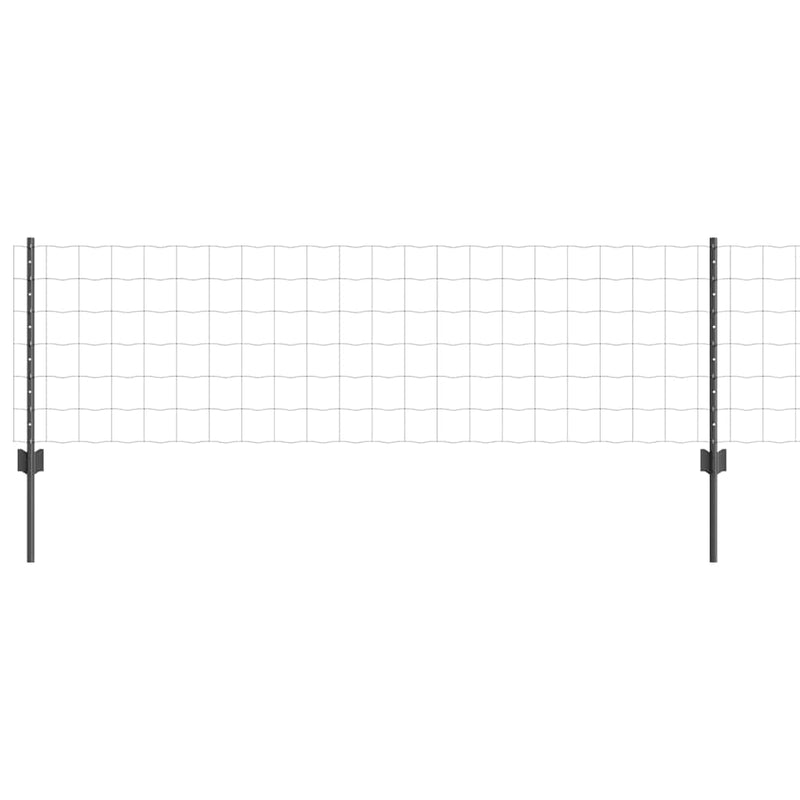 vidaXL Kerítés és Oszlop Szürke 0,6 x 50 m Acél