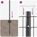 vidaXL Kerítés és Oszlop Szürke 0,6 x 50 m Acél