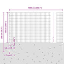 vidaXL Kerítés és Oszlop Szürke 1,5 x 10 m Acél