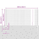 vidaXL Kerítés és Oszlop Szürke 1 x 25 m Acél