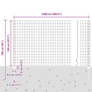 vidaXL Kerítés és Oszlop Szürke 1,2 x 25 m Acél