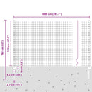 vidaXL Kerítés és Oszlop Ezüst 1,2 x 10 m Acél