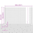 vidaXL Kerítés és Oszlop Ezüst 1,2 x 10 m Acél