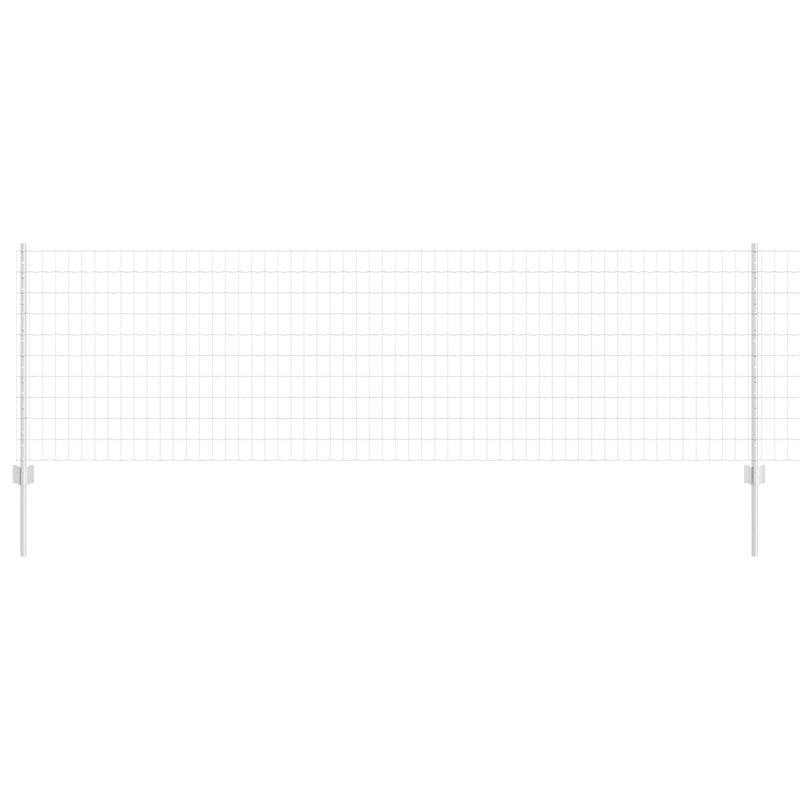 vidaXL Kerítés és Oszlop Ezüst 0,8 x 10 m Acél