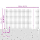 vidaXL Kerítés és Oszlop Ezüst 1,2 x 10 m Acél