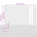 vidaXL Kerítés és Oszlop Ezüst 1,4 x 10 m Acél