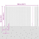 vidaXL Kerítés és Oszlop Ezüst 1,4 x 10 m Acél