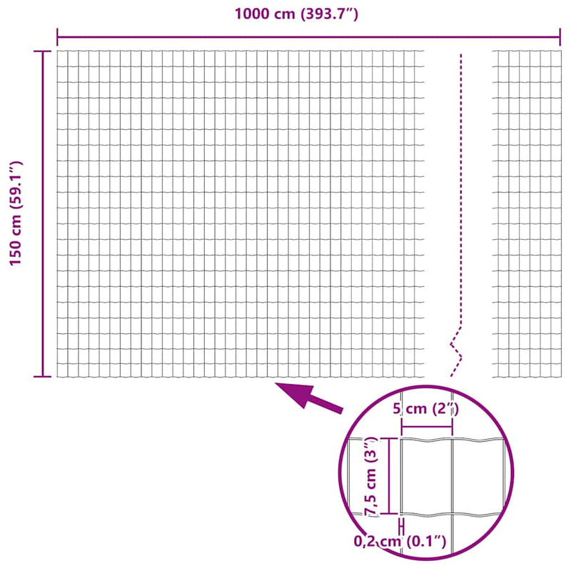 vidaXL Kerítés és Oszlop Ezüst 1,5 x 10 m Acél