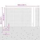 vidaXL Kerítés és Oszlop Ezüst 1,5 x 10 m Acél