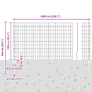 vidaXL Kerítés és Oszlop Ezüst 1 x 10 m Acél