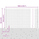 vidaXL Kerítés és Oszlop Ezüst 1,2 x 10 m Acél