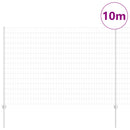 vidaXL Kültéri euro kerítés oszloppal 10 x 1,5 m Ezüst Háló