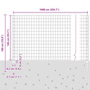 vidaXL Kerítés és Oszlop Ezüst 1,4 x 10 m Acél