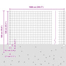 vidaXL Kerítés és Oszlop Ezüst 1,4 x 10 m Acél