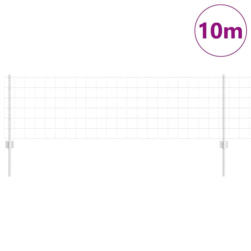 vidaXL Kerítés oszlopokkal Ezüst 0,6 x 10 m Acél