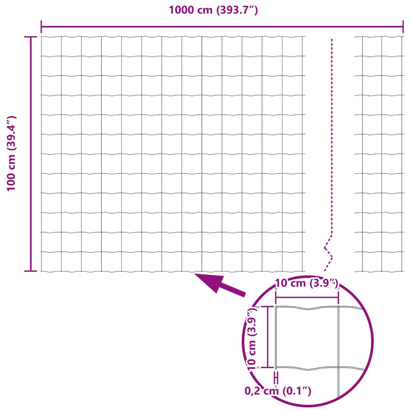 vidaXL Kerítés és Oszlop Ezüst 1 x 10 m Acél