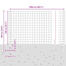 vidaXL Kerítés és Oszlop Ezüst 1,4 x 10 m Acél