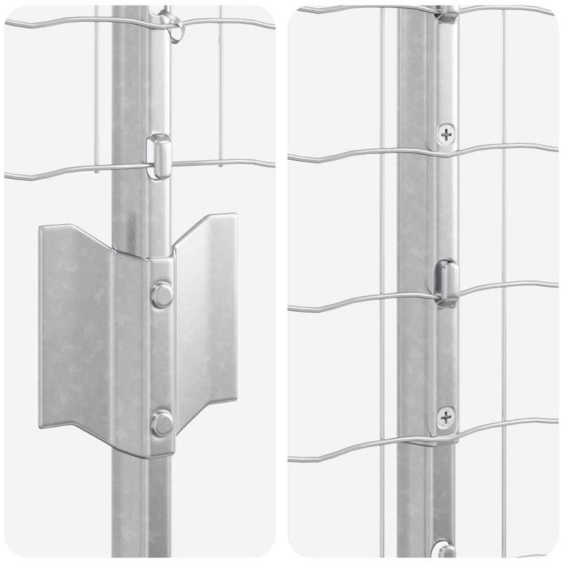 vidaXL Kerítés oszlopokkal Ezüst 1.5 x 10 m Acél