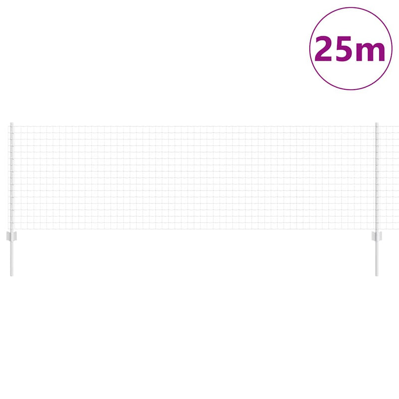 vidaXL Kerítés oszlopokkal Ezüst 0.8 x 25 m Acél