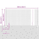 vidaXL Kerítés és Oszlop Ezüst 1 x 25 m Acél