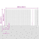 vidaXL Kerítés és Oszlop Ezüst 1 x 25 m Acél