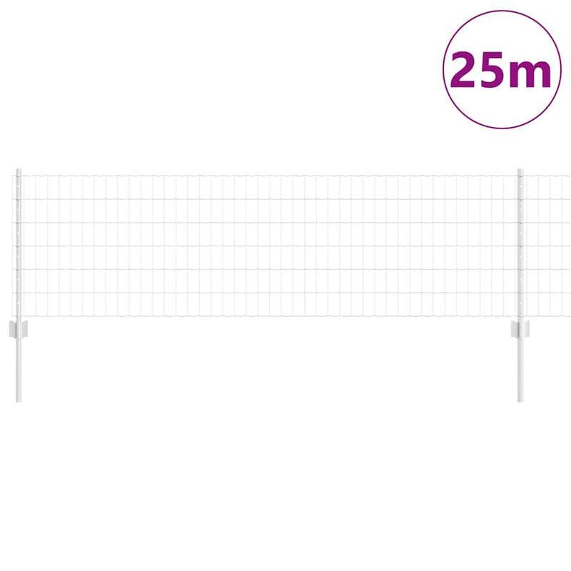 vidaXL Kerítés oszlopokkal Ezüst 0,6 x 25 m Acél