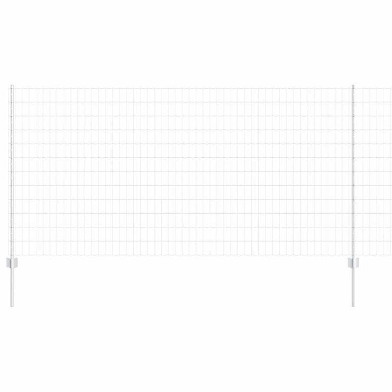 vidaXL Kerítés oszlopokkal Ezüst 1.2 x 25 m Acél