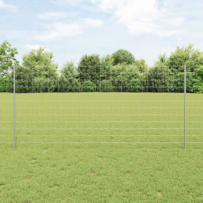 vidaXL Kerítés oszlopokkal Ezüst 1.2 x 25 m Acél