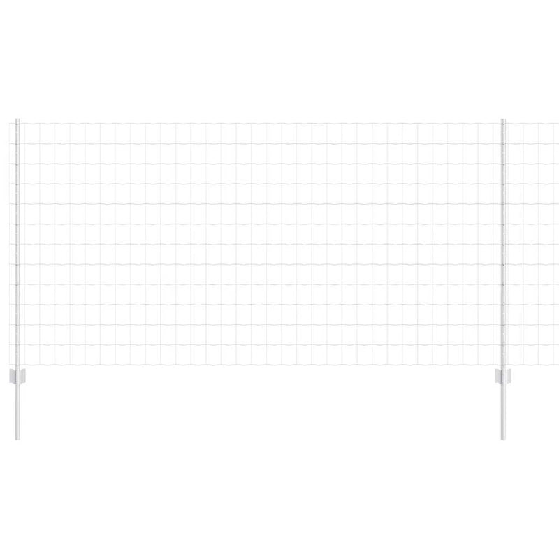 vidaXL Kerítés oszlopokkal Ezüst 1.2 x 25 m Acél
