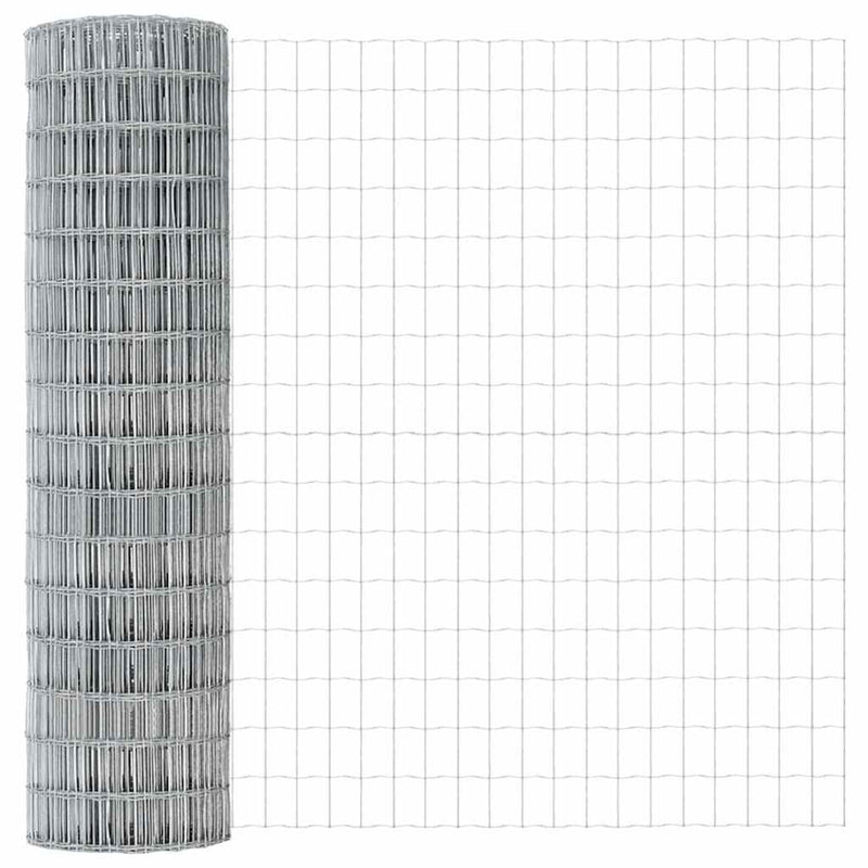 vidaXL Kerítés oszlopokkal Ezüst 1.2 x 25 m Acél