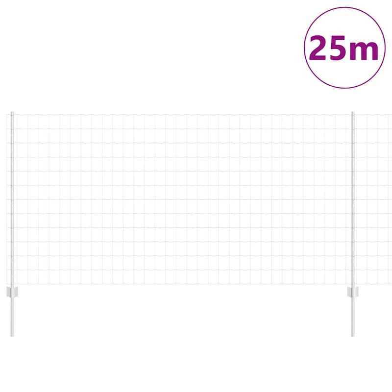 vidaXL Kerítés oszlopokkal Ezüst 1.2 x 25 m Acél