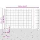 vidaXL Kerítés és Oszlop Ezüst 1,2 x 25 m Acél