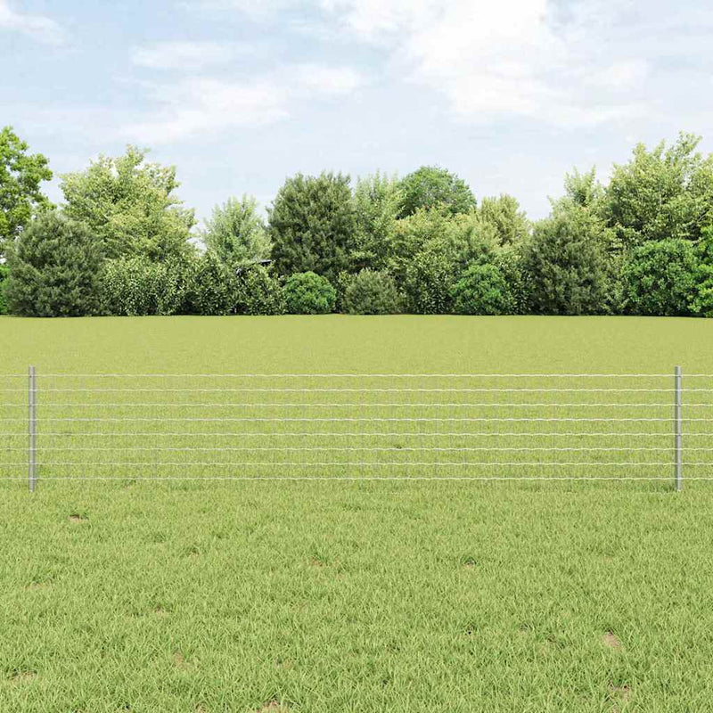 vidaXL Kerítés oszlopokkal Ezüst 0.4 x 50 m Acél