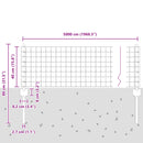 vidaXL Kerítés és Oszlop Ezüst 0,4 x 50 m Acél