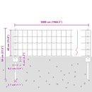 vidaXL Kerítés és Oszlop Ezüst 0,4 x 50 m Acél