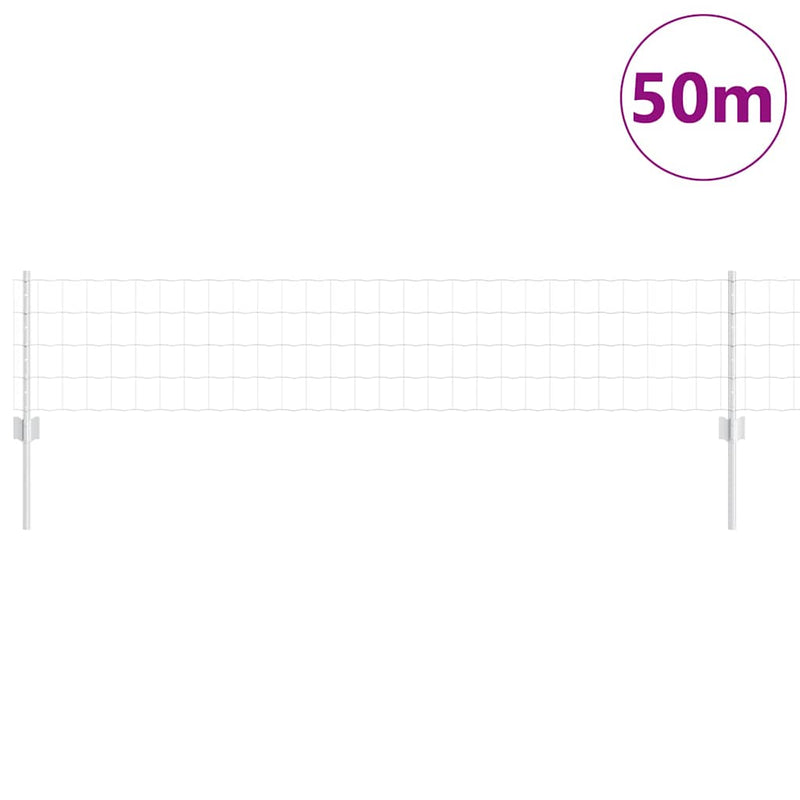 vidaXL Kerítés oszlopokkal Ezüst 0.4 x 50 m Acél