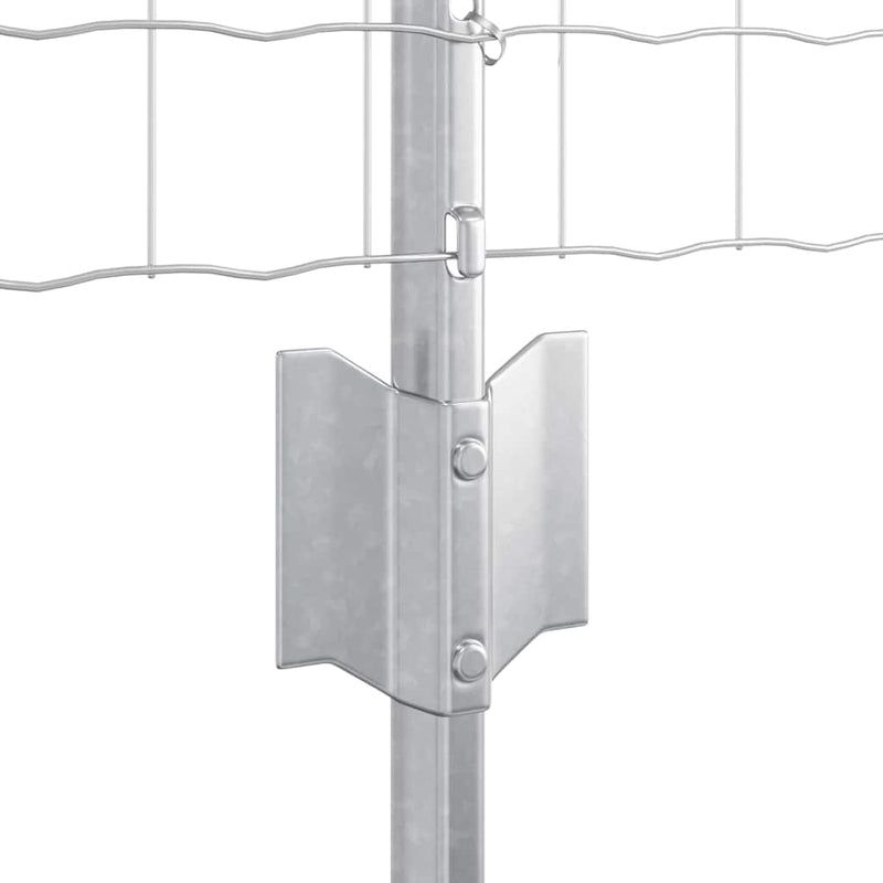 vidaXL Kerítés oszlopokkal Ezüst 0.4 x 50 m Acél