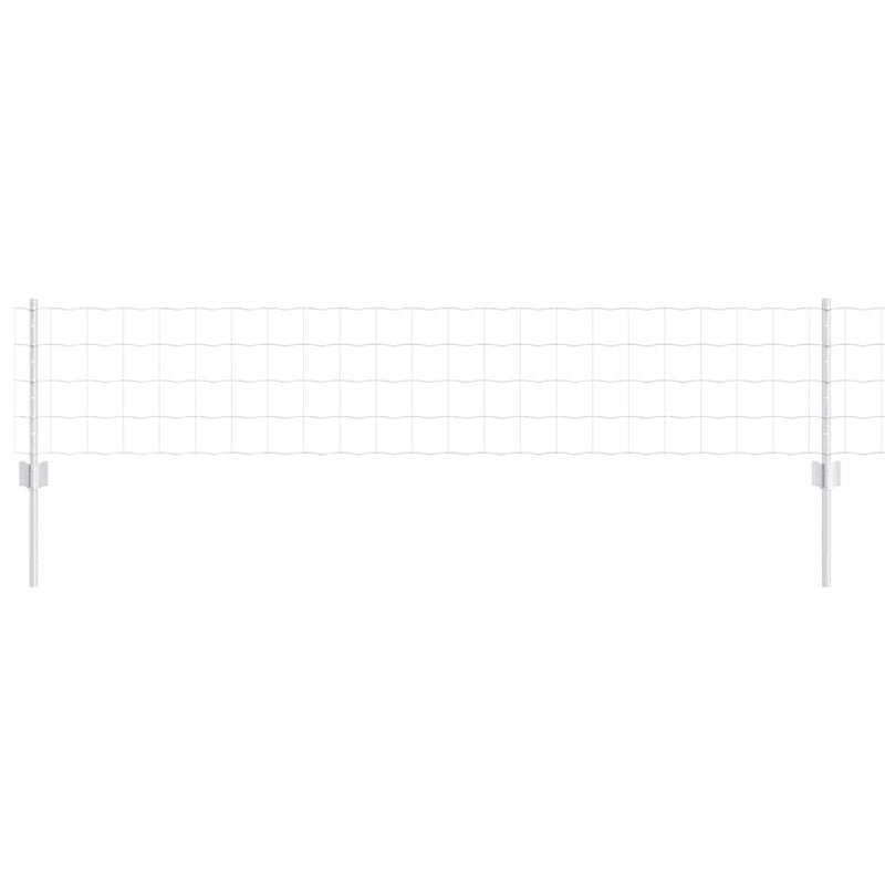 vidaXL Kerítés oszlopokkal Ezüst 0.4 x 50 m Acél